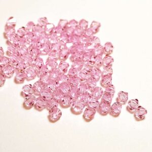 Perles de cristal Bicône PRECIOSA saphir rose 4 & 6 mm