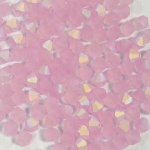 Perles de cristal Bicône PRECIOSA saphir rose AB mat 6 mm