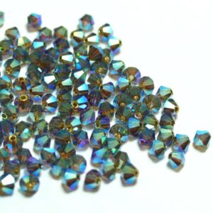 Crystal beads Bicone PRECIOSA smoked topaz 2AB 4 mm