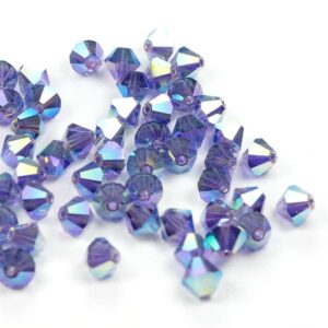 Perles de cristal Bicone PRECIOSA tanzanite 2AB 6 mm
