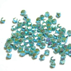 Crystal beads Bicone PRECIOSA turquoise 2AB 4 mm