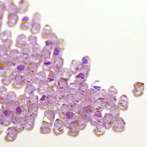 Perles de cristal Bicône PRECIOSA violet AB 3-6 mm