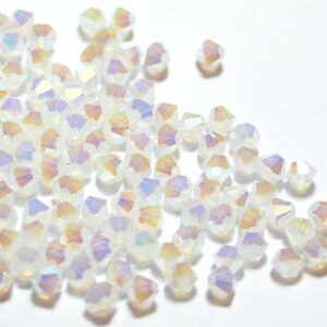 Crystal beads Bicone PRECIOSA white opal 2AB 4 & 6 mm
