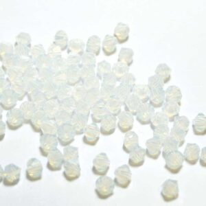 Perles de cristal Bicone PRECIOSA opale blanche 4 & 6 mm