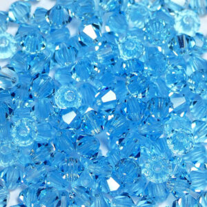 Kristallperlen Bicone PRECIOSA aqua bohemica 4 & 6 mm