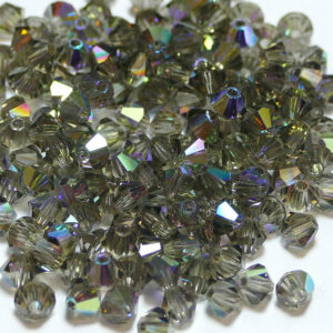 Perles de cristal Bicône PRECIOSA diamant noir AB 3-8 mm