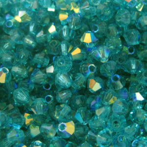 Crystal beads Bicone PRECIOSA blue zircon AB 3 – 6 mm