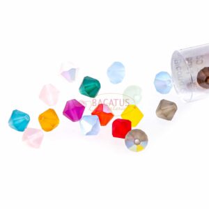 Perles de cristal bicône PRECIOSA multicolore mat 6 mm