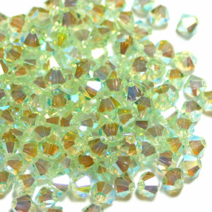 Perles de cristal Bicône PRECIOSA chrysolite 2AB 4 & 6 mm