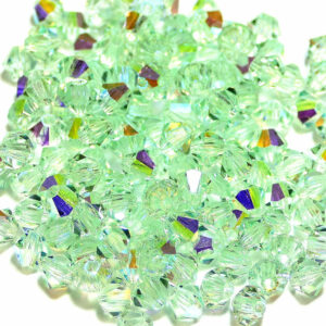 Perles de cristal Bicône PRECIOSA chrysolite AB 4 & 6 mm