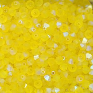 Crystal beads Bicone PRECIOSA citrine AB matt 4 & 6 mm