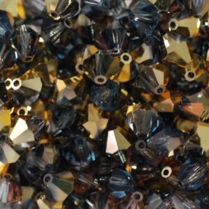 Perles de cristal Bicône PRECIOSA cristal aurum half 3-8 mm