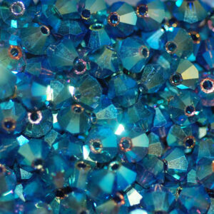 Crystal beads Bicone PRECIOSA deep tanzanite 2AB 4 mm