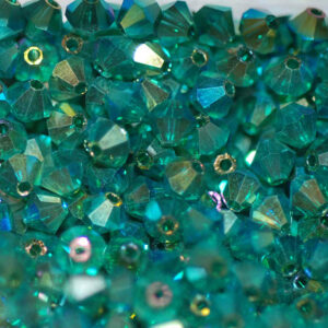 Kristallperlen Bicone PRECIOSA emerald 2AB 4 mm