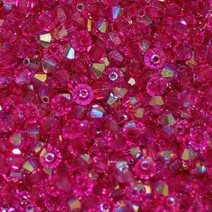 Crystal beads Bicone PRECIOSA fuchsia AB 3 – 6 mm