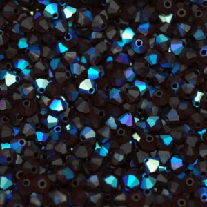 Crystal beads Bicone PRECIOSA garnet AB matt 4 & 6 mm