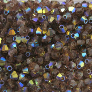 Perles de cristal Bicône PRECIOSA bordeaux clair AB 3 & 4 mm