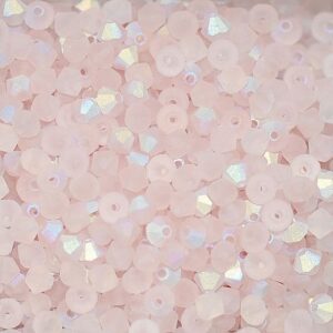Perles Cristal Bicône PRECIOSA rosé clair AB mat 4 & 6 mm