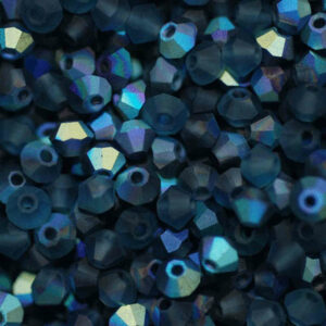 Perles de cristal Bicône PRECIOSA montana AB mat 3-6 mm
