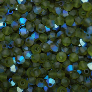 Crystal beads Bicone PRECIOSA olivine AB matt 3 & 6 mm