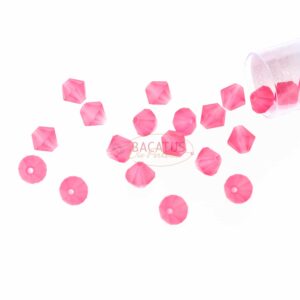 Kristallperlen Bicone PRECIOSA pink matt 6 mm