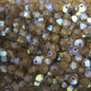 Crystal beads Bicone PRECIOSA smoked topaz AB matt 3 & 6 mm