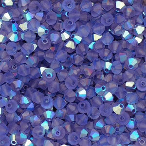 Perles de cristal Bicône PRECIOSA tanzanite AB mat 3-6 mm