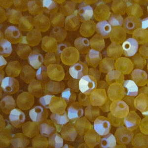 Perles de cristal Bicône PRECIOSA topaze AB mat 3 & 6 mm