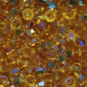 Perles de cristal Bicône PRECIOSA topaze AB 3-6 mm