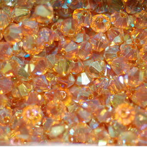 Perles de cristal Bicône PRECIOSA topaze 2AB 4 & 6 mm