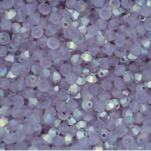 Perles de cristal Bicône PRECIOSA violet AB mat 3 & 6 mm