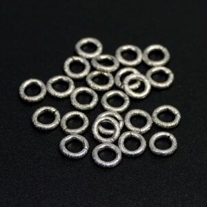 Open jump rings 925 silver * rhodium-plated matt * Ø 6 mm 10 pieces