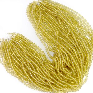 Glass beads double cone yellow Ø 4 mm, 50 strands
