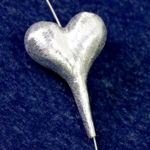 Heart 925 silver brushed Ø 34×25 mm