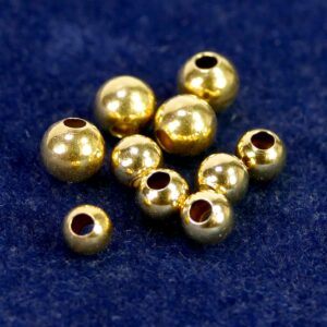 perles rondes grand trou argent 925 * plaqué or * Ø 4,5-6 mm