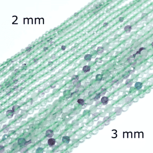 Boule en fluorite arc-en-ciel facettée 2-10 mm, 1 fil