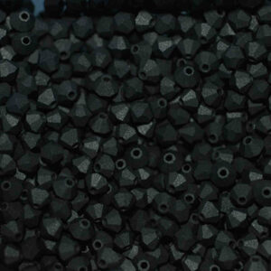 Perles de cristal Bicône PRECIOSA jet matt 3-6 mm