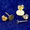Stud earrings with disc 925 silver * gold plated * 4-8mm 1 piece - 4mm