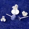 Stud earrings with disc 925 silver 4-8mm 1 piece - 4mm