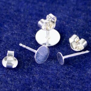 Stud earrings with disc 925 silver 4-8mm 1 piece
