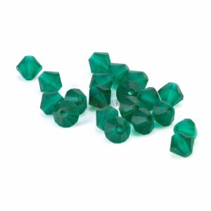 Kristallperlen Bicone PRECIOSA emerald matt 6 mm