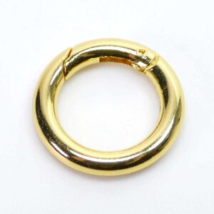 Round carabiner metal gold 25 mm