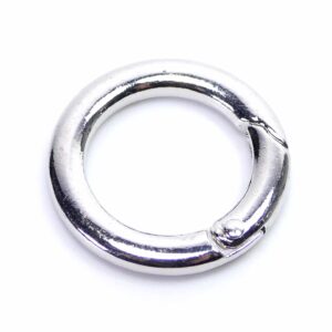 Round carabiner metal silver 25 mm