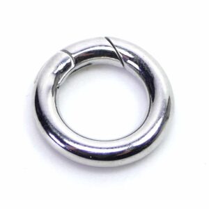 Round carabiner, metal, silver 18 mm