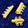 Sliding clasp multi-row 925 silver * gold plated * - 2-rows