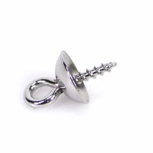 Eyelet bead cap with thread stainless steel 10x6mm