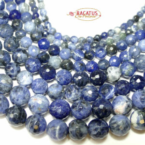 Sodalite faceted round 4 – 10 mm, 1 strand