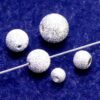 Sphères creuses argent 925 diamantées Ø 5 - 8 mm - 4mm