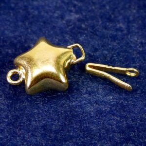 Snap clasp star 925 silver * gold plated * 21mm 1x