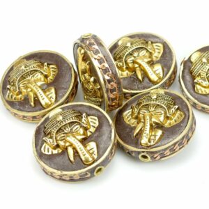 Tibetan pearl elephant gold 28×14 mm